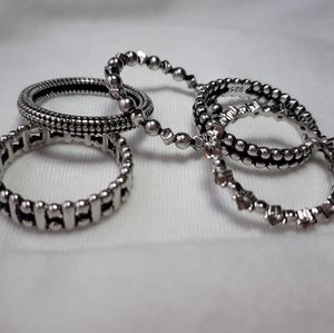 Sterling 5pc Stacking Ring Set